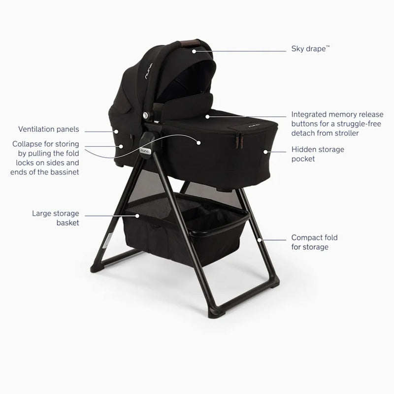 Nuna SWIV & TRIV Series Bassinet + Stand