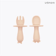 UBMOM Silicone Self Feeding Spoon & Fork with Case