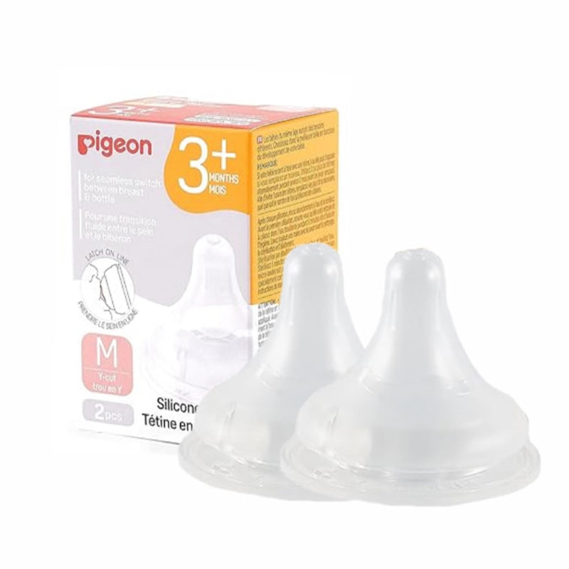 Pigeon Silicone Nipple (M), 3+ Months, 2 pack