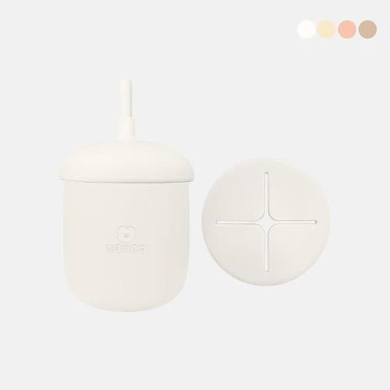 UBMOM Silicone Training Straw Cup With Snack Cup Lid 220ml