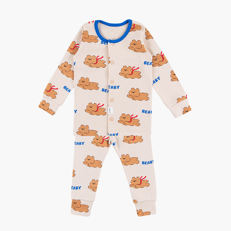 Spandex Brushed Fabric Pajamas Set-Flying Bear