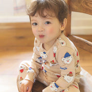Spandex Brushed Fabric Pajamas Set-Sponge Lamb
