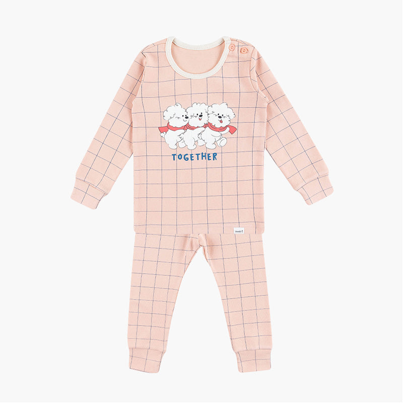 Spandex Brushed Fabric Pajamas Set-Together