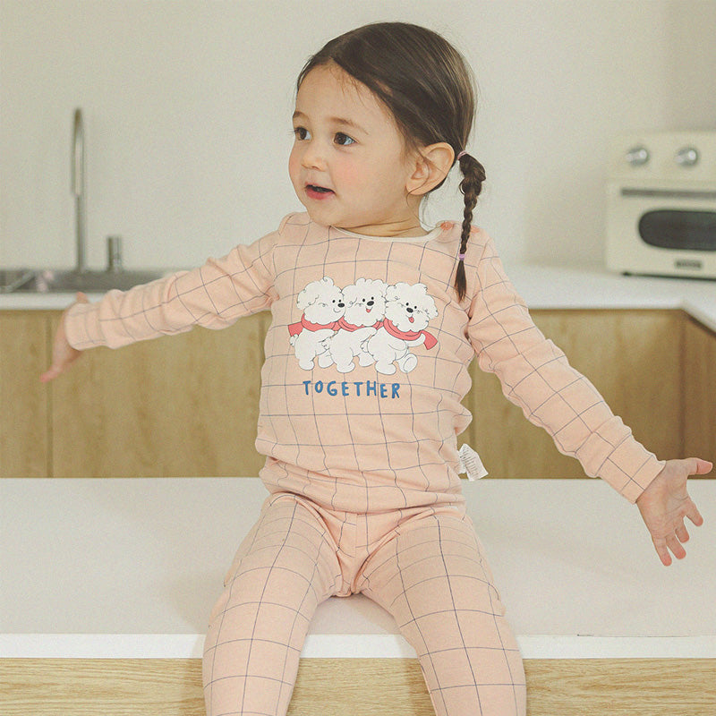 Spandex Brushed Fabric Pajamas Set-Together