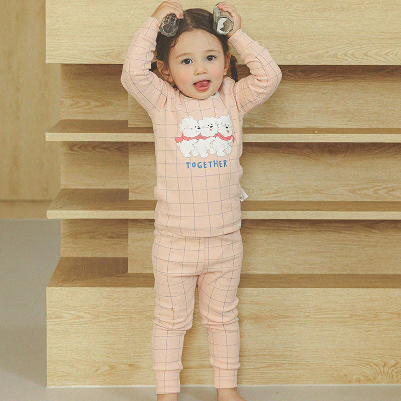 Spandex Brushed Fabric Pajamas Set-Together