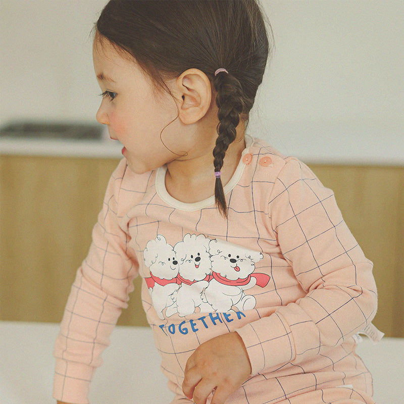 Spandex Brushed Fabric Pajamas Set-Together