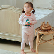 Spandex Brushed Fabric Pajamas Set-Tree