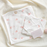 BABY & I Summer Soft Newborn Gift Set (Kimono Bodysuit+Baby Gloves+Swaddle)