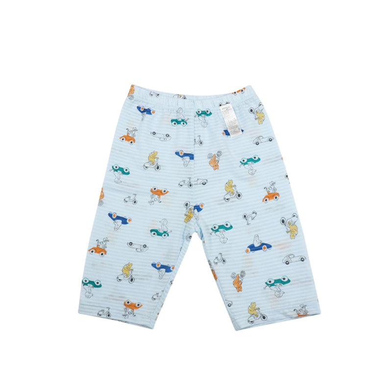 Kids Summer Short Shirt Cotton Cool Mesh Pajamas Set - Car Racing