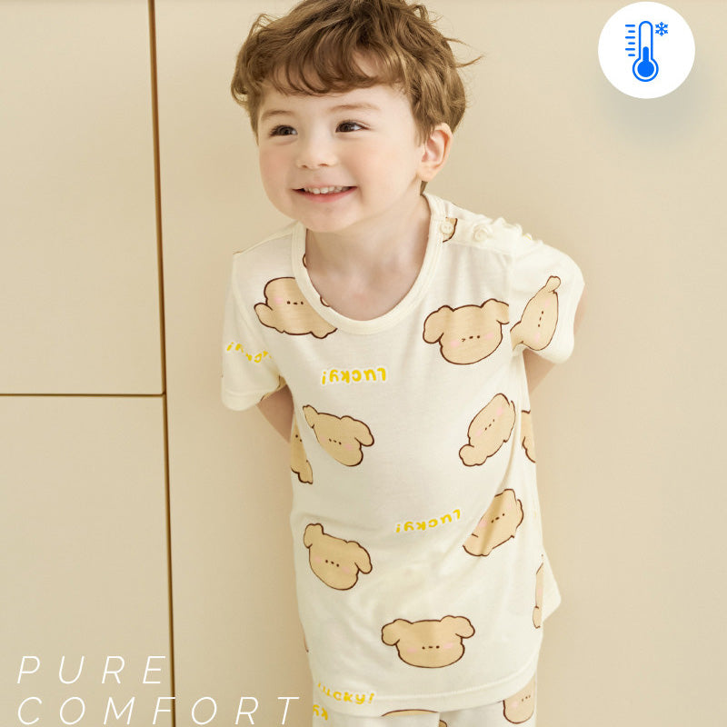 Korean Summer Short Shirt Pajamas Set-Coco Puppy