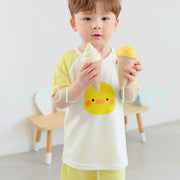 Korean Summer Short Shirt Pajamas Set-Happy Chick