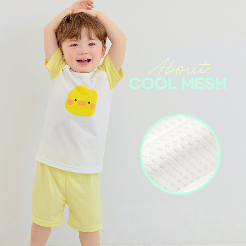 Korean Summer Short Shirt Pajamas Set-Happy Chick