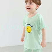 Korean Summer Short Shirt Pajamas Set-Happy Smile
