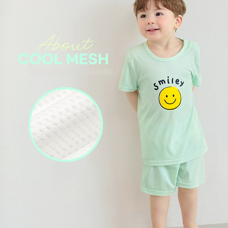 Korean Summer Short Shirt Pajamas Set-Happy Smile