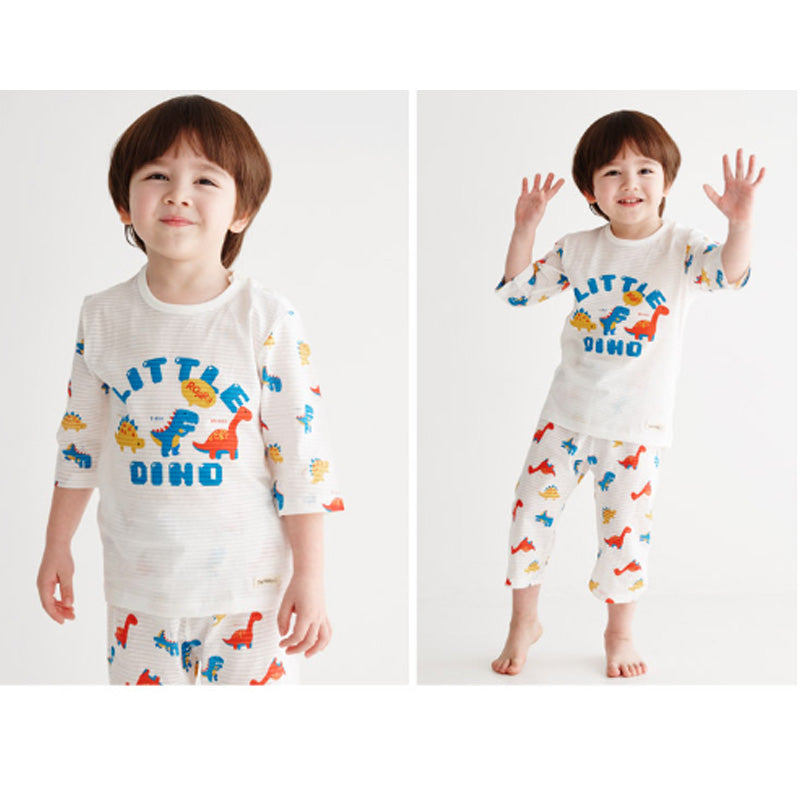 Korean Summer Short Shirt Pajamas Set-Little Dino