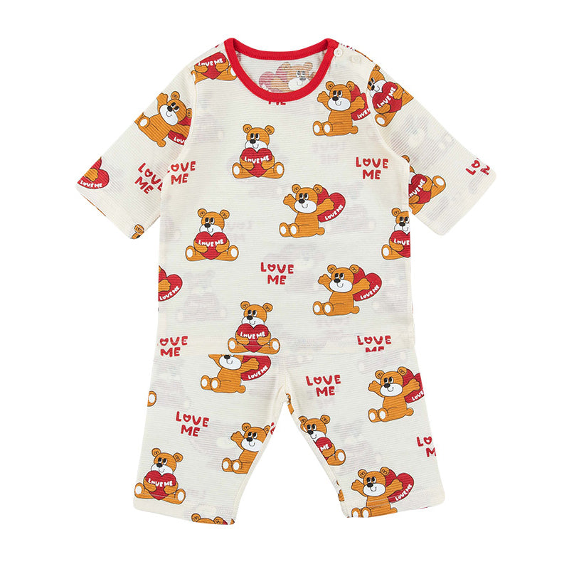 ★ SPAO★ Mangled Bear Mangled Short Sleeve Pajamas LIGHT B KORP345_brownbear_1024x1024.