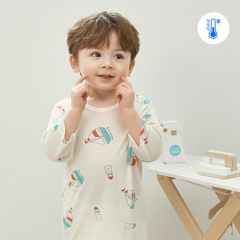 Korean Summer Short Shirt Pajamas Set-Cool Marine