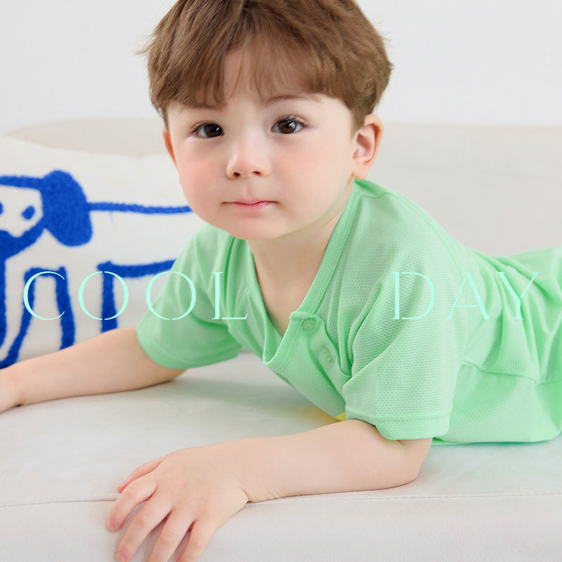 Korean Summer Short Shirt Pajamas Set-Mesh Bear