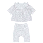 Kids Summer Short Shirt Cotton Cool Mesh Pajamas Set - Mini Cherry