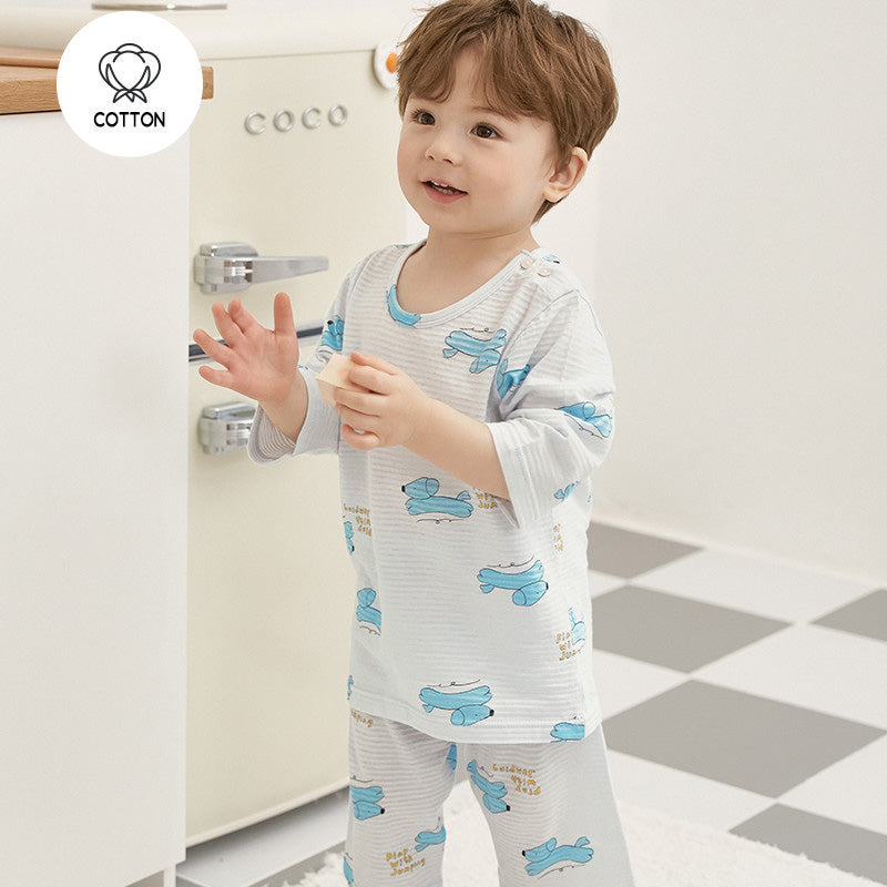 Korean Summer Short Shirt Pajamas Set-Sleepy Puppy