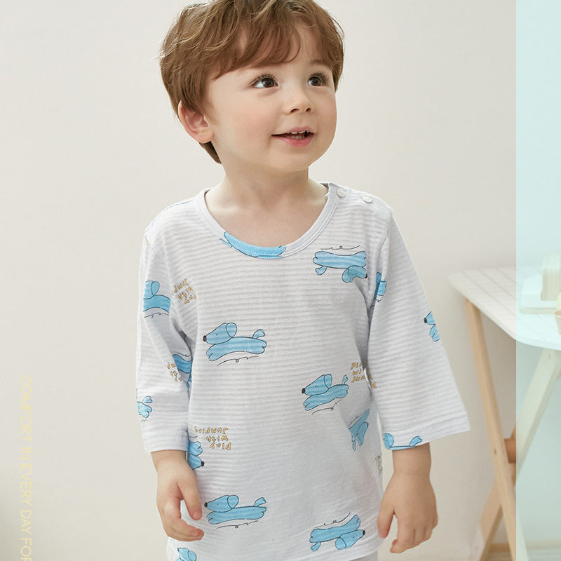 Korean Summer Short Shirt Pajamas Set-Sleepy Puppy