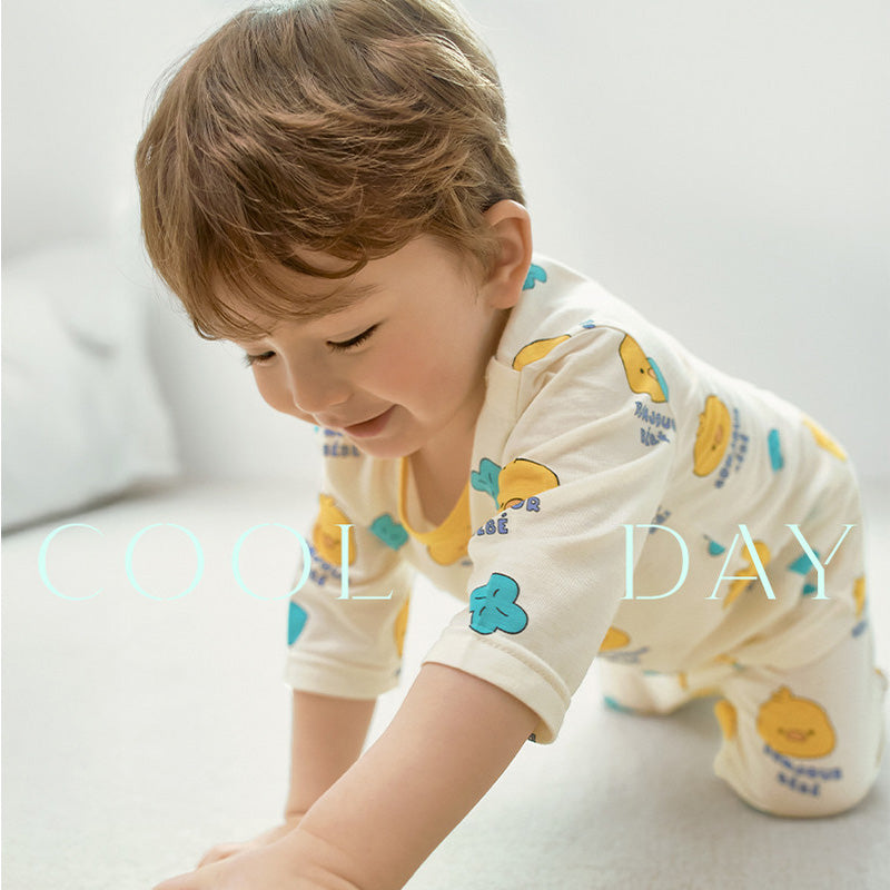 Korean Summer Short Shirt Pajamas Set-Sunny Chick