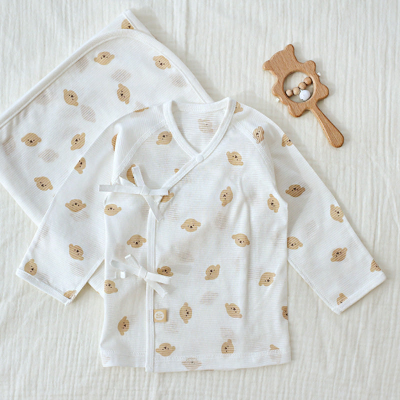 BABY & I Summer Soft Newborn Gift Set (Kimono Bodysuit+Baby Gloves+Swaddle)