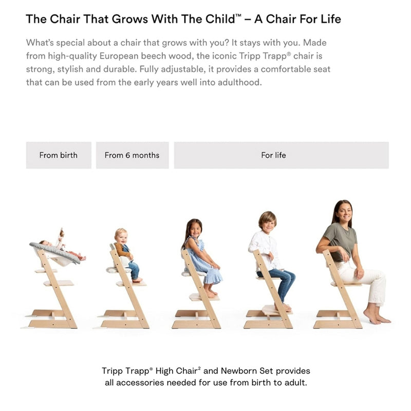 Stokke Tripp Trapp High Chair2 with Cushion, Newborn Set and Stokke Tray Bundle