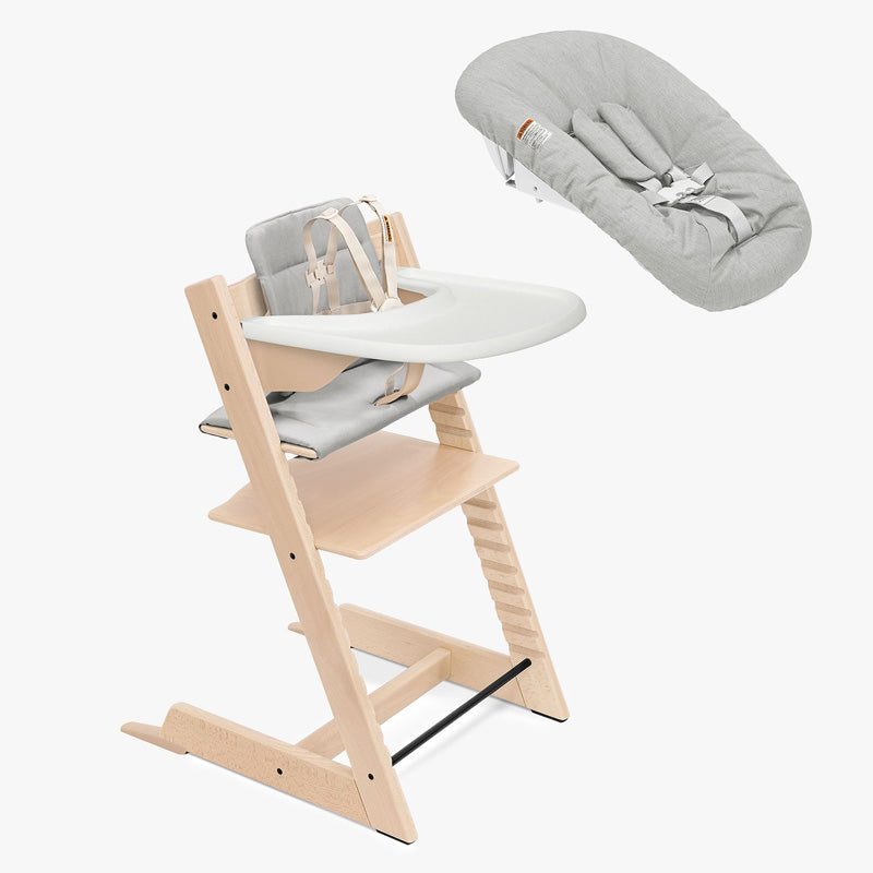 Stokke Tripp Trapp High Chair2 with Cushion, Newborn Set and Stokke Tray Bundle