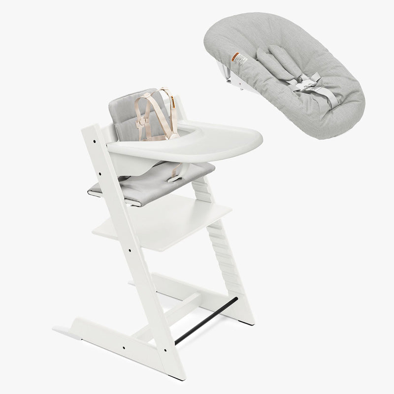 Stokke Tripp Trapp High Chair2 with Cushion, Newborn Set and Stokke Tray Bundle