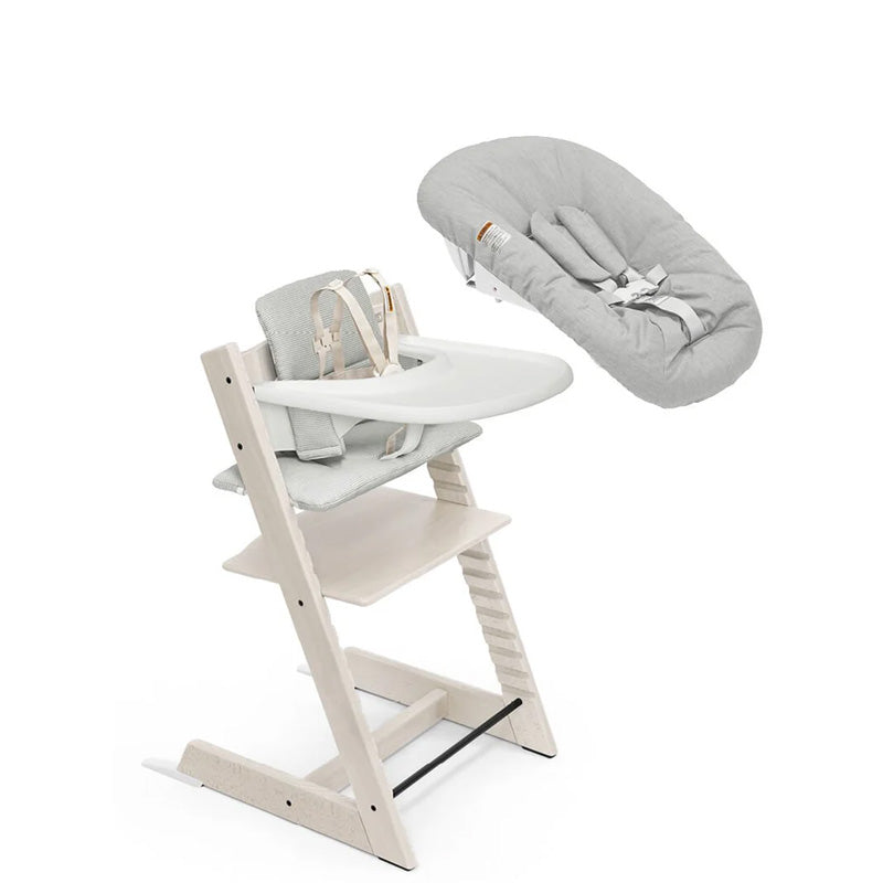 Stokke Tripp Trapp High Chair2 with Cushion, Newborn Set and Stokke Tray Bundle