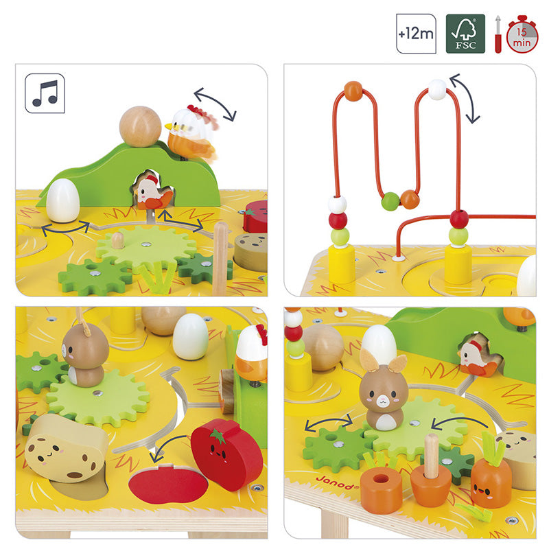 Janod Wooden Farm Activity Table