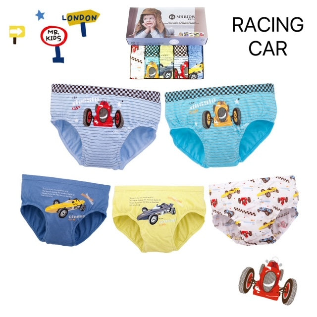 Daily Kids Underwear For Boy 5pcs Set - Racing Car