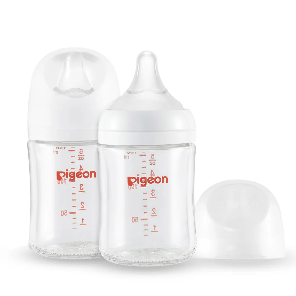 Pigeon Glass Wide Neck Baby Bottle, 2 Packs, 5.4 Oz (160ml) for newborns