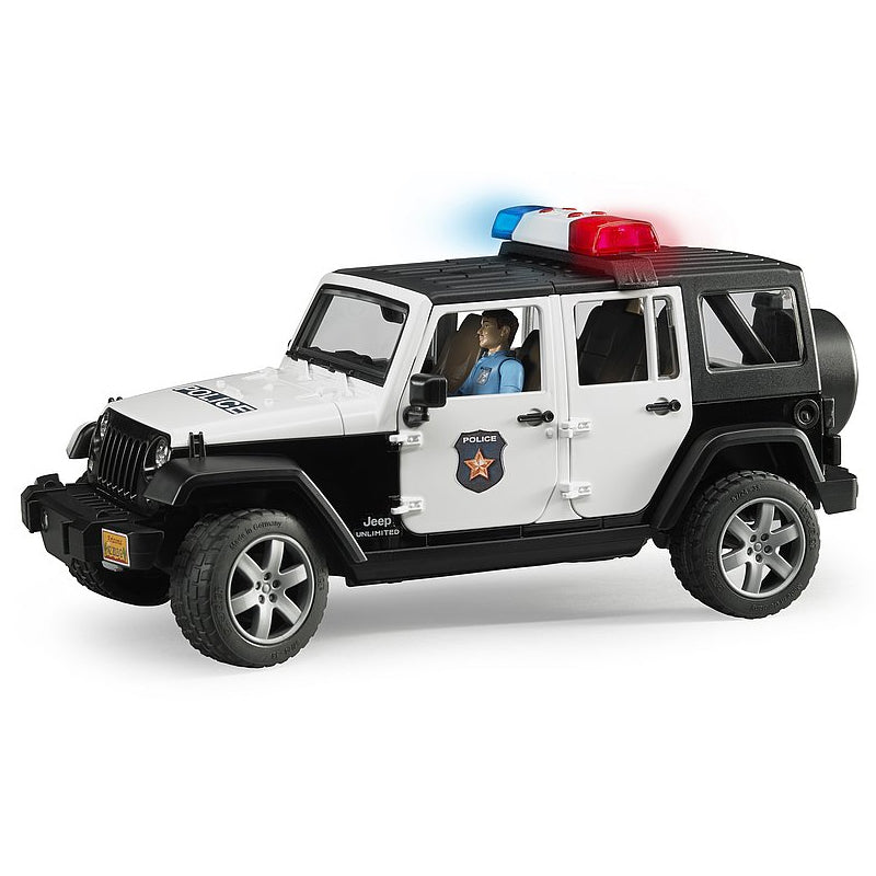 Bruder 02526 Jeep Rubicon Police Car + Light Skin Policeman
