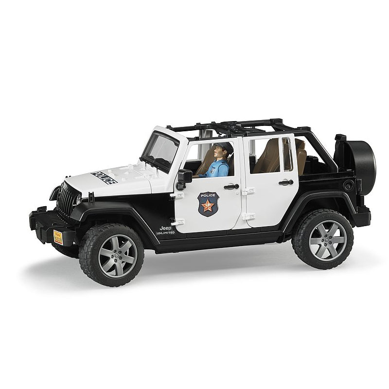 Bruder 02526 Jeep Rubicon Police Car + Light Skin Policeman