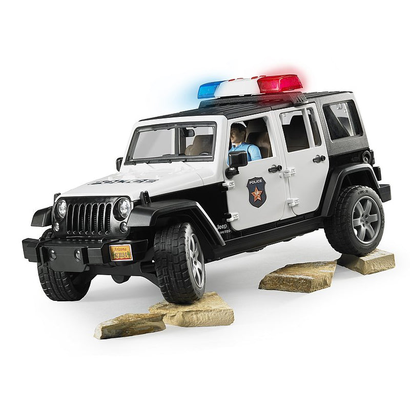 Bruder 02526 Jeep Rubicon Police Car + Light Skin Policeman
