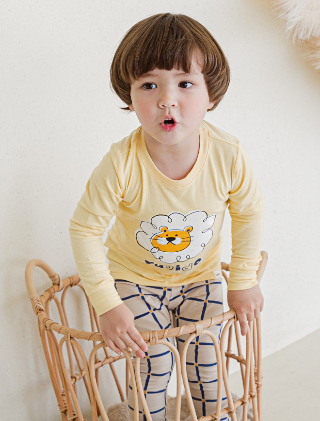Single Spandex Fabric Pajamas set-Lion