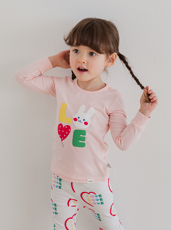 Single Spandex Fabric Pajamas set-Love me