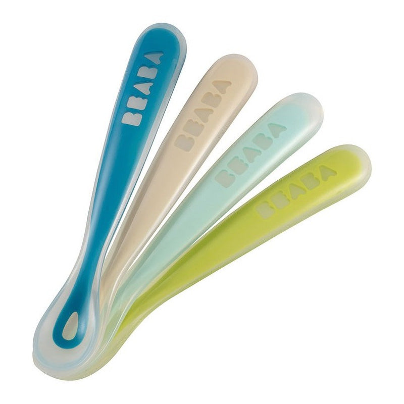 Beaba First Stage Silicone Baby Spoons Set of 4 – Queens Baby