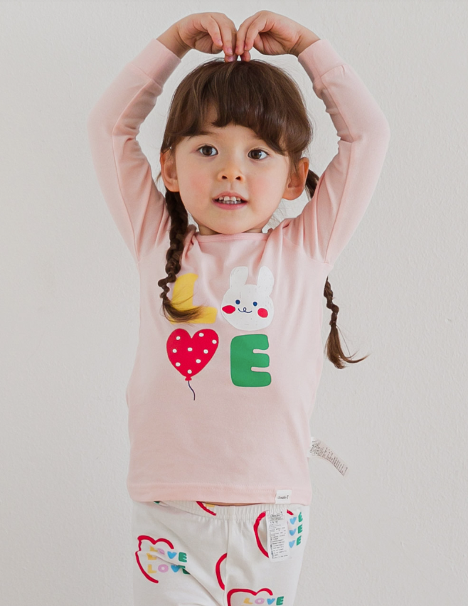 Single Spandex Fabric Pajamas set-Love me