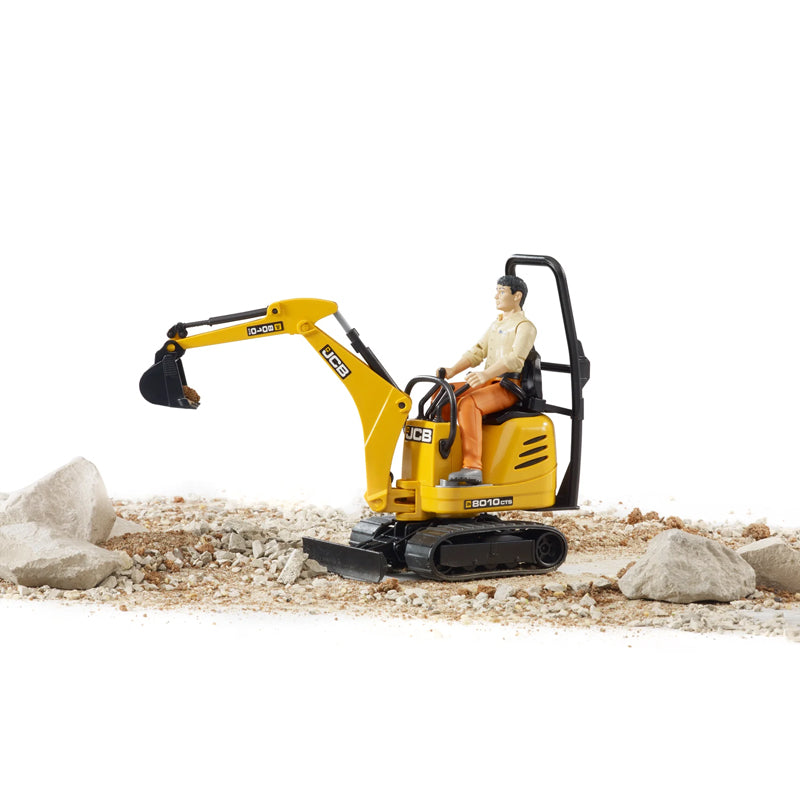Bruder 62002 JCB Micro Excavator 8010 CTS w/ Worker