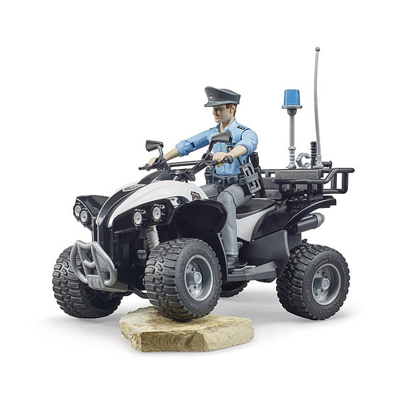 Bruder 63011 Police Quad w/ Light Skin Policeman and Accessories