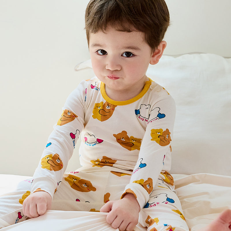 Single Spandex Fabric  Pajamas set-Twin Bear