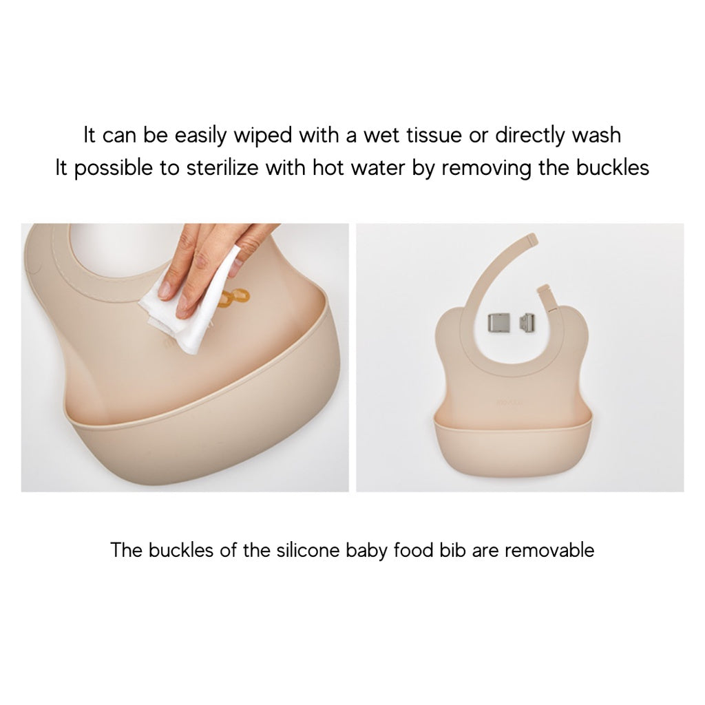 Moyuum One Touch Buckle Silicone Baby Bib