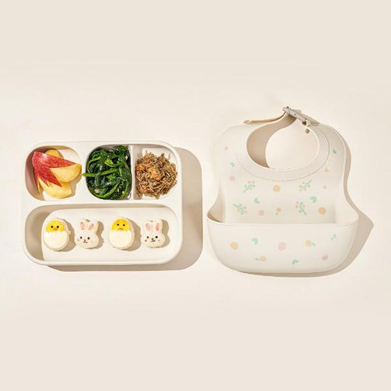Moyuum One Touch Buckle Silicone Baby Bib Sweet Edition