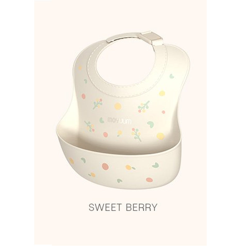 Moyuum One Touch Buckle Silicone Baby Bib Sweet Edition