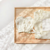 Newborn Baby Gloves Infant No Scratch Infant Soft Gloves Baby Mittens for 0-6 Months-Beige Bear