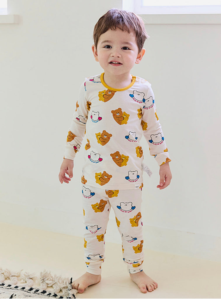 Single Spandex Fabric  Pajamas set-Twin Bear