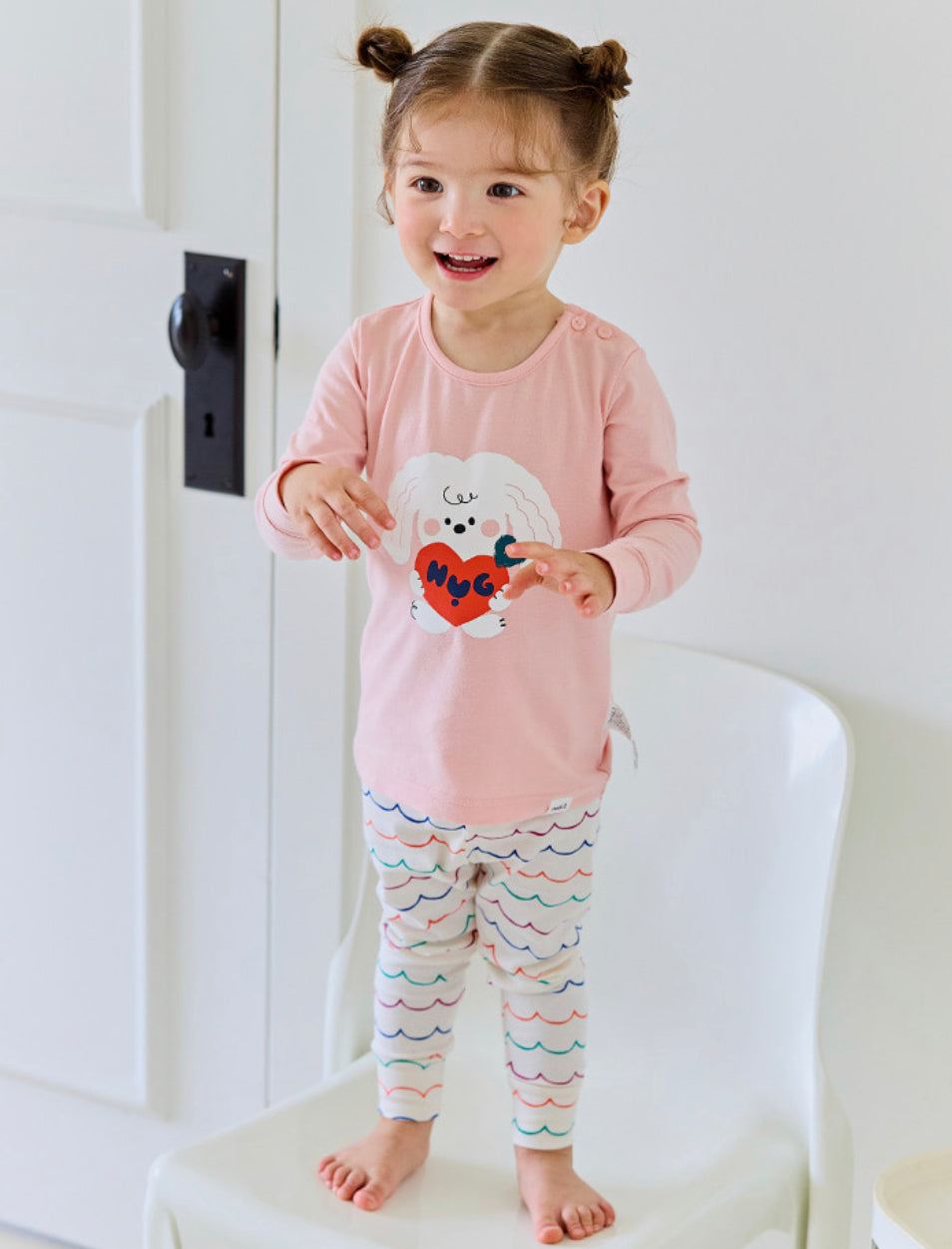 Single Spandex Fabric Pajamas set-Hug Bunny